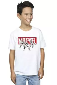 Футболка группы героев комиксов Marvel, белый