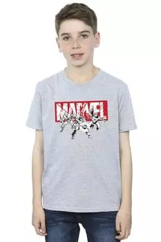 Футболка группы героев комиксов Marvel, серый