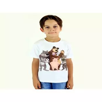 Футболка группы «Маша и Медведь» Masha And The Bear, синий