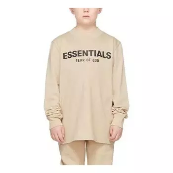 Футболка (GS) Fear of God Essentials FW21 Beige/Linen Long Sleeve T-Shirt FOG-FW21-135