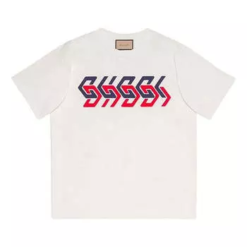 Футболка GUCCI Cotton jersey T-shirt with Gucci mirror print 'Ivory', белый