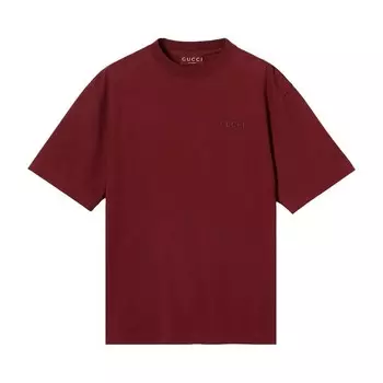 Футболка Gucci Embroidered Jersey T-Shirt Rosso Ancora, красный