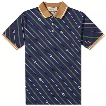 Футболка Gucci GG Diag Stripe Polo