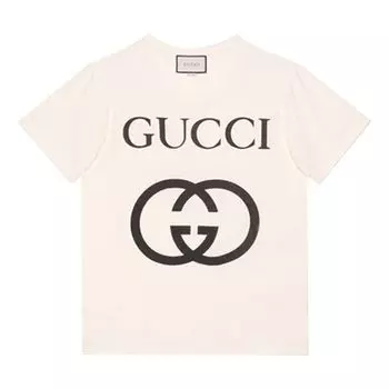 Футболка Gucci Interlock G Large Short Sleeve Unisex Creamy White, белый