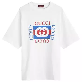 Футболка Gucci Interlocking Box Logo T-Shirt, белый