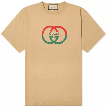 Футболка Gucci Interlocking Logo, цвет Camel