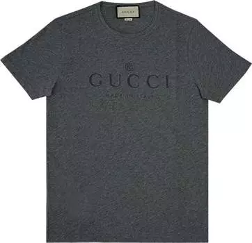 Футболка Gucci Logo Cotton T-Shirt Grey, серый