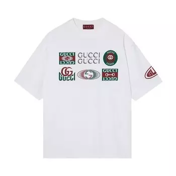 Футболка Gucci Multi Logo T-Shirt White, белый