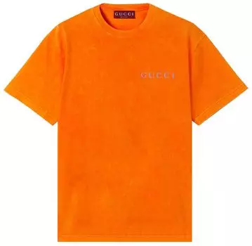 Футболка Gucci Printed Jersey T-Shirt 'Orange', оранжевый
