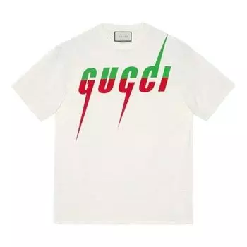Футболка Gucci Printing Classic Short Sleeve Creamy White, кремовый