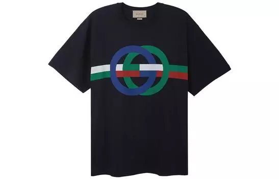 Футболка Gucci с круглым вырезом и принтом, черный