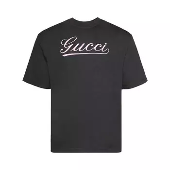 Футболка Gucci Script Logo T-Shirt Black, черный