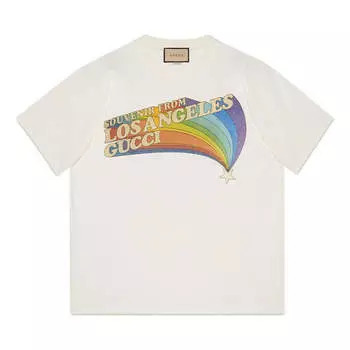 Футболка GUCCI SS22 Love Parade Rainbow Tee 'White', белый