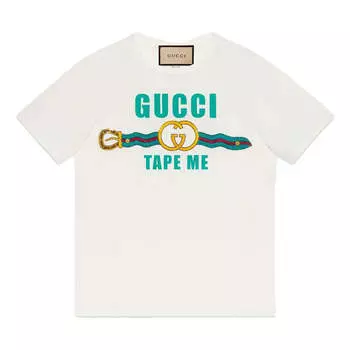 Футболка GUCCI Tape Me Cotton Jersey Tee 'White', белый