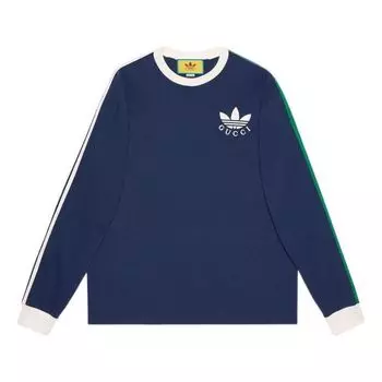 Футболка Gucci x adidas Cotton Jersey T-Shirt 'Dark Blue', темно-синий