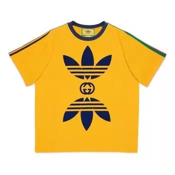 Футболка Gucci x adidas Cotton Jersey T-Shirt 'Yellow', желтый