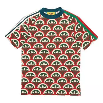 Футболка Gucci x adidas Trefoil T-shirt 'Red Green', красный