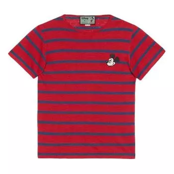 Футболка Gucci x Disney Linen Unisex Red And Blue, красный