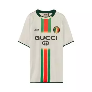 Футболка Gucci x Palace Printed Football Technical Jersey T-Shirt White, белый