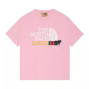 Футболка Gucci x The North Face Светло-розовая
