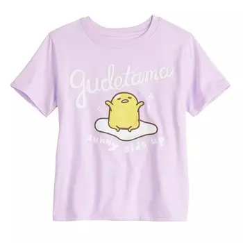 Футболка Gudetama с короткими рукавами и рисунком для девочек 7–16 лет Licensed Character, фиолетовый