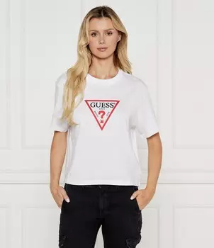 Футболка Guess Jeans Cropped Fit, белый