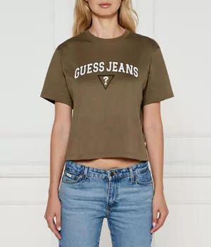 Футболка Guess Jeans Cropped Fit, зеленый