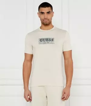 Футболка Guess Jeans облегающая, бежевый