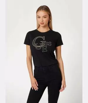 Футболка Guess Jeans Regular Fit с логотипом, черный