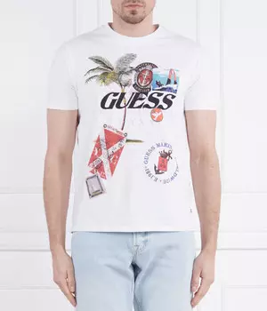Футболка Guess Jeans Regular Fit с принтом, белый