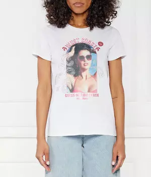 Футболка Guess Jeans Regular Fit с рисунком, белый