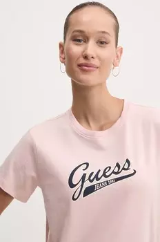 Футболка Guess Jeans, розовый