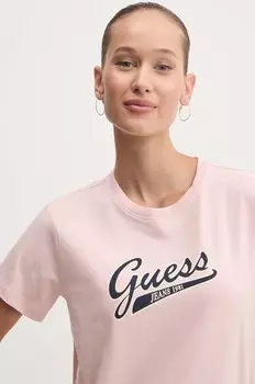 Футболка Guess Jeans, розовый