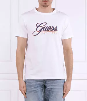 Футболка Guess Jeans с 3D-эмблемой, белый
