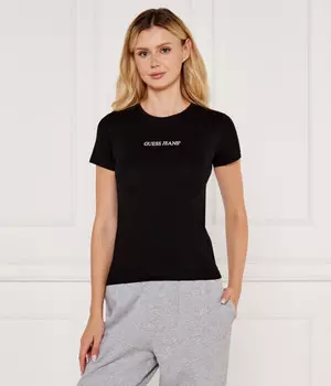 Футболка Guess Jeans Slim Fit с логотипом, черный