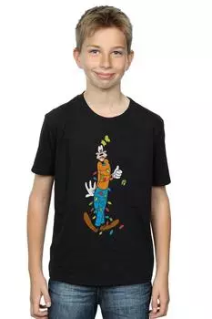 Футболка «Гуфи с рождественскими огнями» Disney, черный