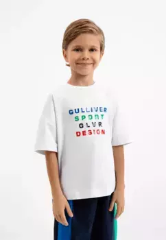 Футболка Gulliver с ярким принтом спереди, белый