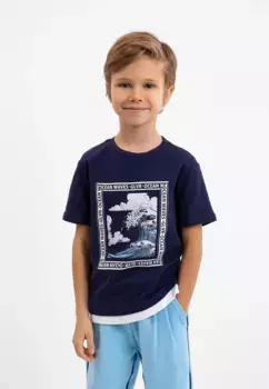 Футболка Gulliver с великолепным контрастным принтом, синий