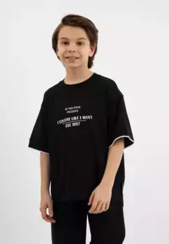 Футболка Гулливер, прямого кроя Gulliver, черный