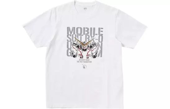 Футболка Gundam унисекс белая Uniqlo, белый
