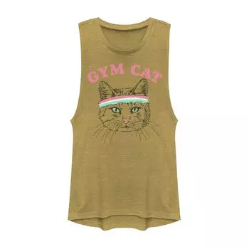 Футболка Gym Cat Outline с повязкой на голову и рисунком мышц для юниоров