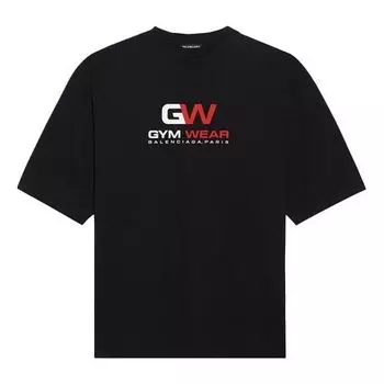 Футболка gym wear logo tee 'black' Balenciaga, черный