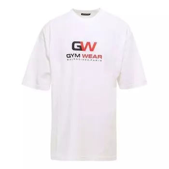 Футболка gym wear loose short sleeve white Balenciaga, белый