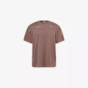 Футболка Gymshark Conditioning Club оверсайз с принтом в виде текста, коричневый