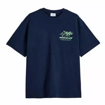 Футболка H&amp;M Mit Print Relaxed Fit, синий