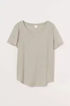 Футболка H&amp;M Modal-blend, светлый серо-коричневый
