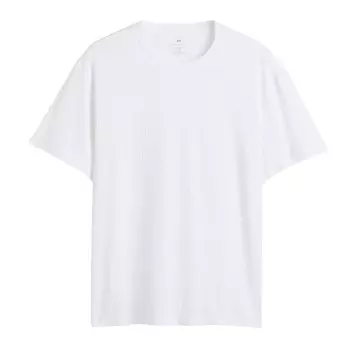 Футболка H&amp;M Regular Fit Ribbed Cotton, белый