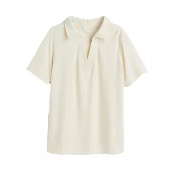 Футболка H&M Terry Polo, кремовый