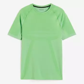 Футболка H&M DryMove Seamless Sports, зеленый