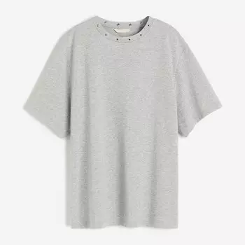 Футболка H&M Eyelets, светло-серый
